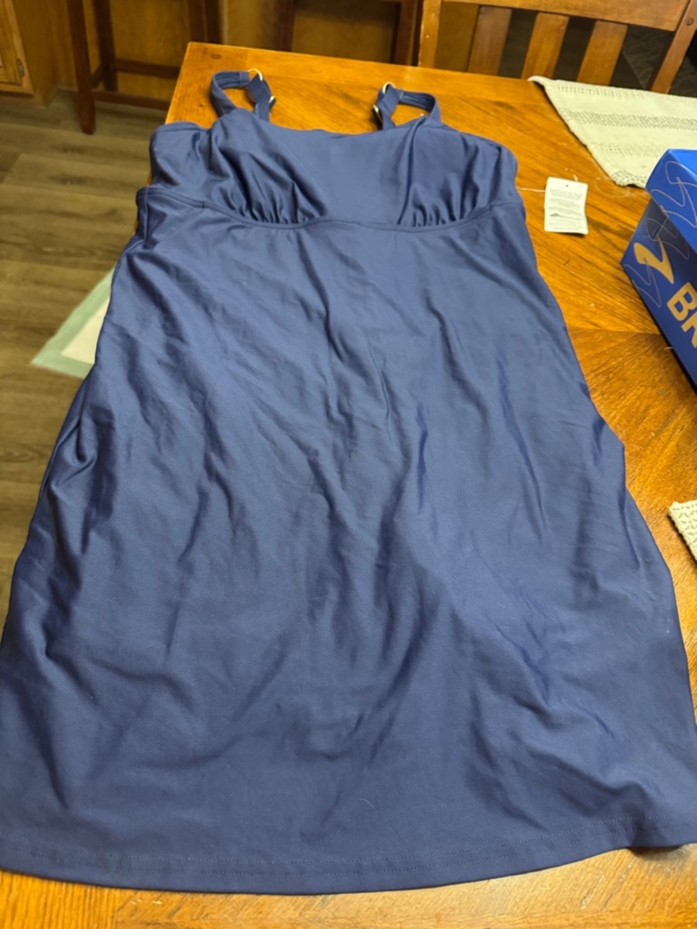 Lands' End Deep Navy Swim Dress with Built-In Support